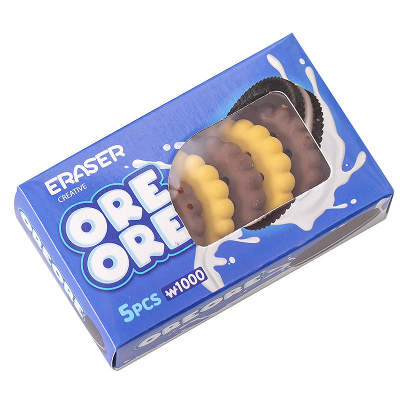 Wholesale 5 Pieces of Boxed Biscuit TPR Eraser